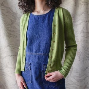 Tory Burch Lime Green Cashmere Cardigan